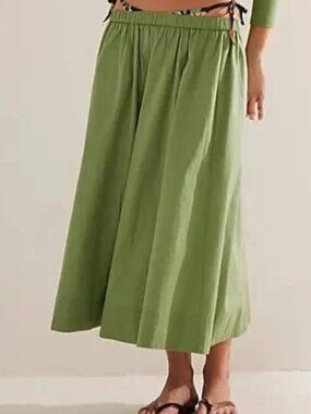 Free People Perfect Tones Skirt Green Eyes Pull On Elastic Waist XS
